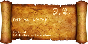 Döme Márk névjegykártya